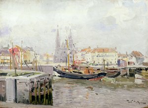 SS. Petrus en Pauluskerk and the Vissers Quay in Ostend